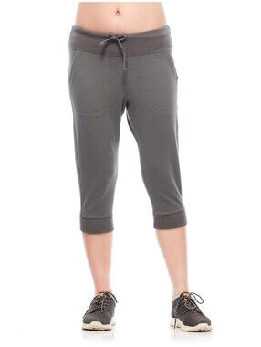 Icebreaker Womens Grey Merino Wool Mira Capri Pants - Size Small